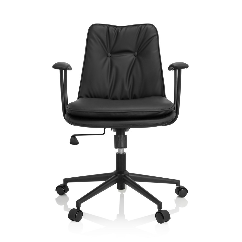 Chaise de bureau / chaise pivotante hjh OFFICE SMALLO similicuir, noir