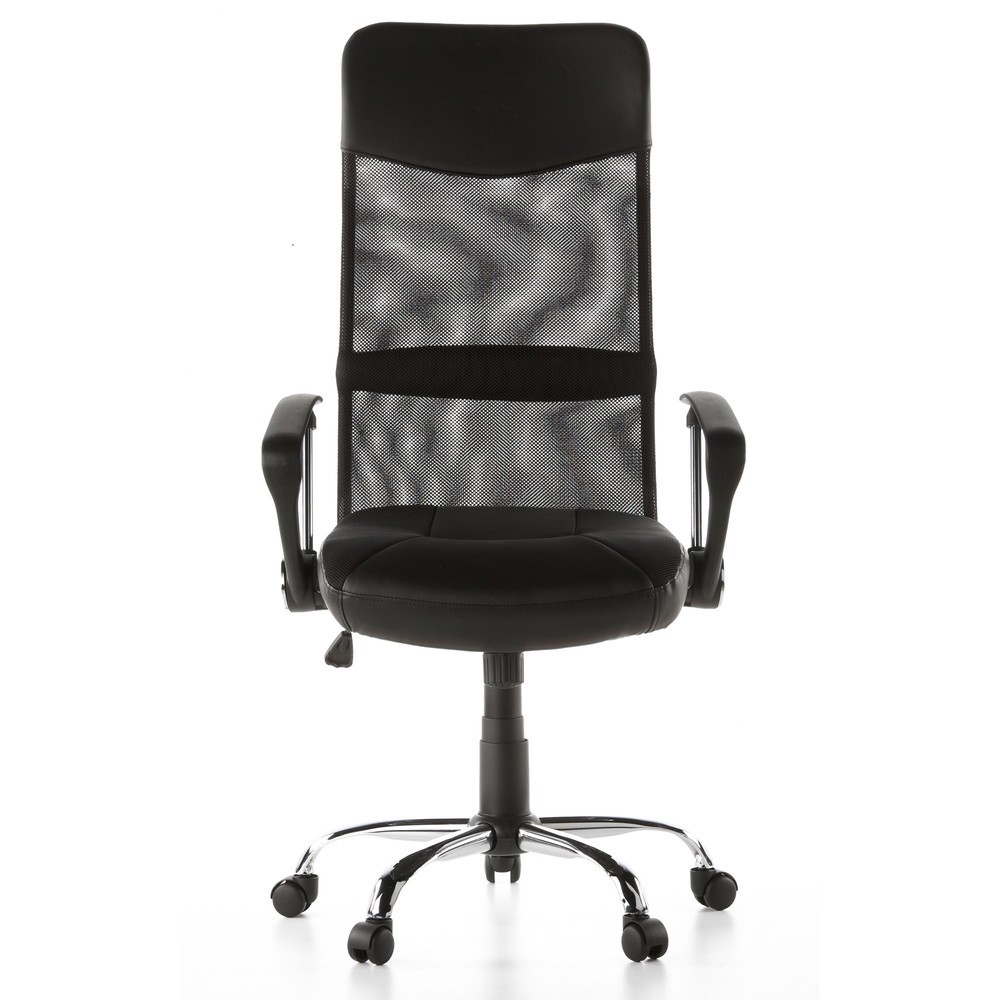 Chaise de bureau / fauteuil de direction hjh OFFICE STRYKA maille / similicuir, noir