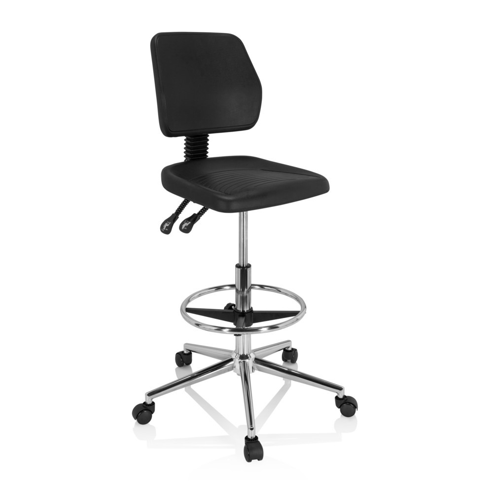 Produktabbildung Nr. 2: Tabouret pivotant / siège de travail hjh OFFICE TOP WORK 11 I mousse rigide, noir