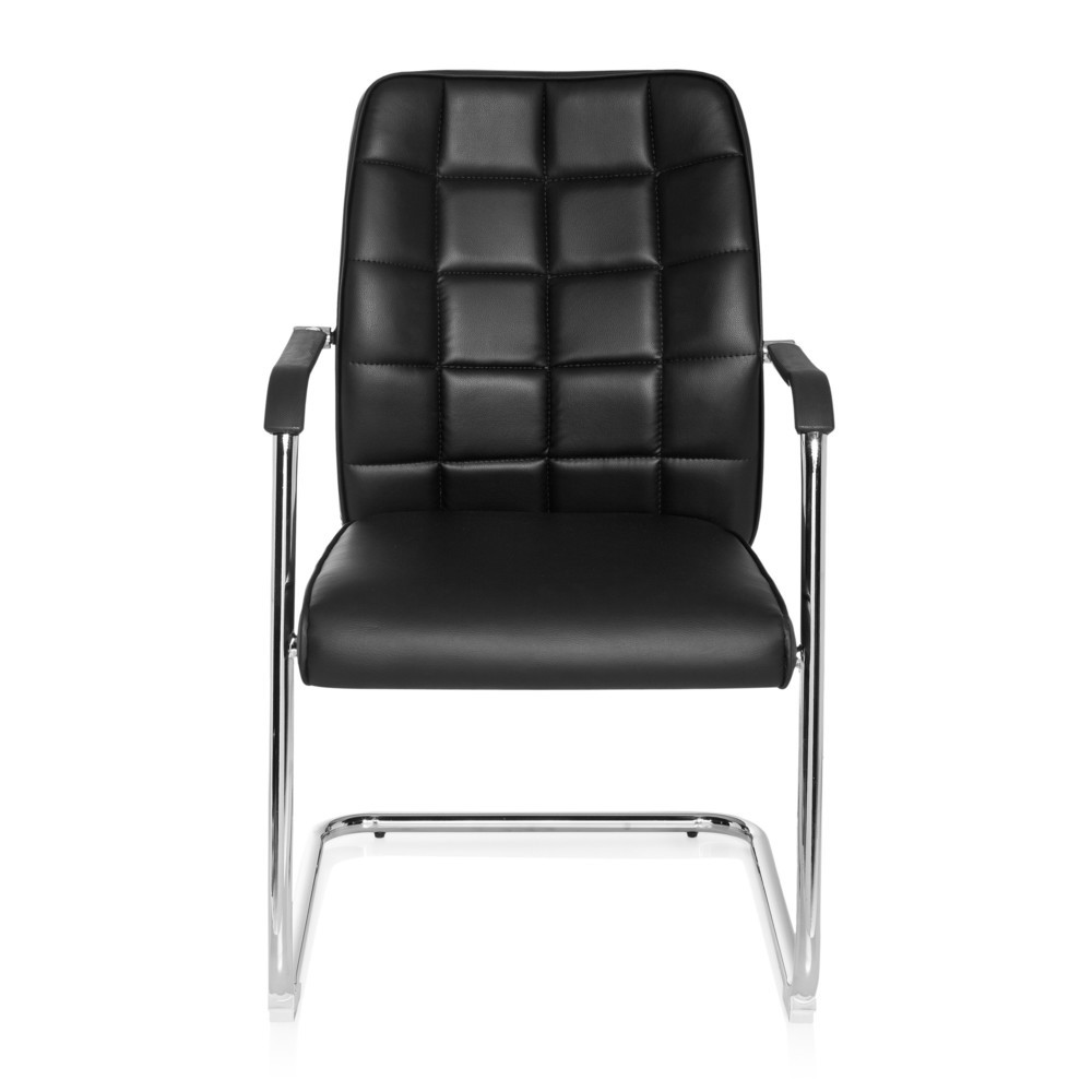 Chaise de conférence / fauteuil suspendu hjh OFFICE FLEXO V PU, noir