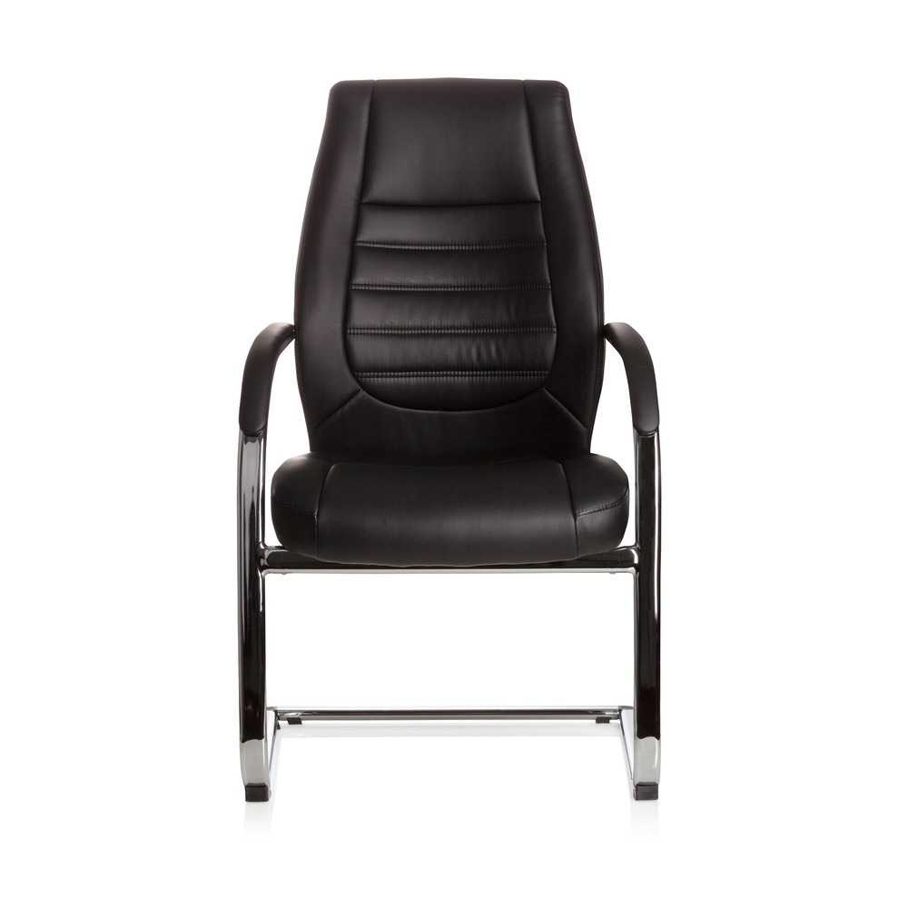 Chaise de conférence / fauteuil suspendu hjh OFFICE VITORO V similicuir, noir