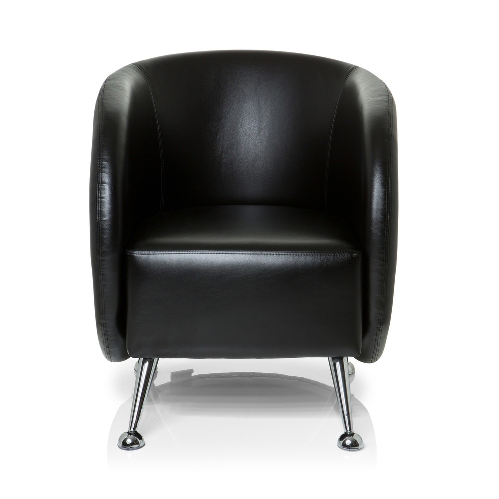 Fauteuil lounge / fauteuil club hjh OFFICE / ST. LUCIA similicuir, noir