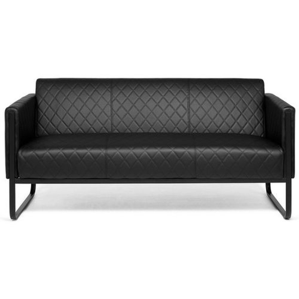 hjh OFFICE Loungesofa ARUBA BLACK Gestell schwarz Kunstleder, 3-Sitzer, schwarz