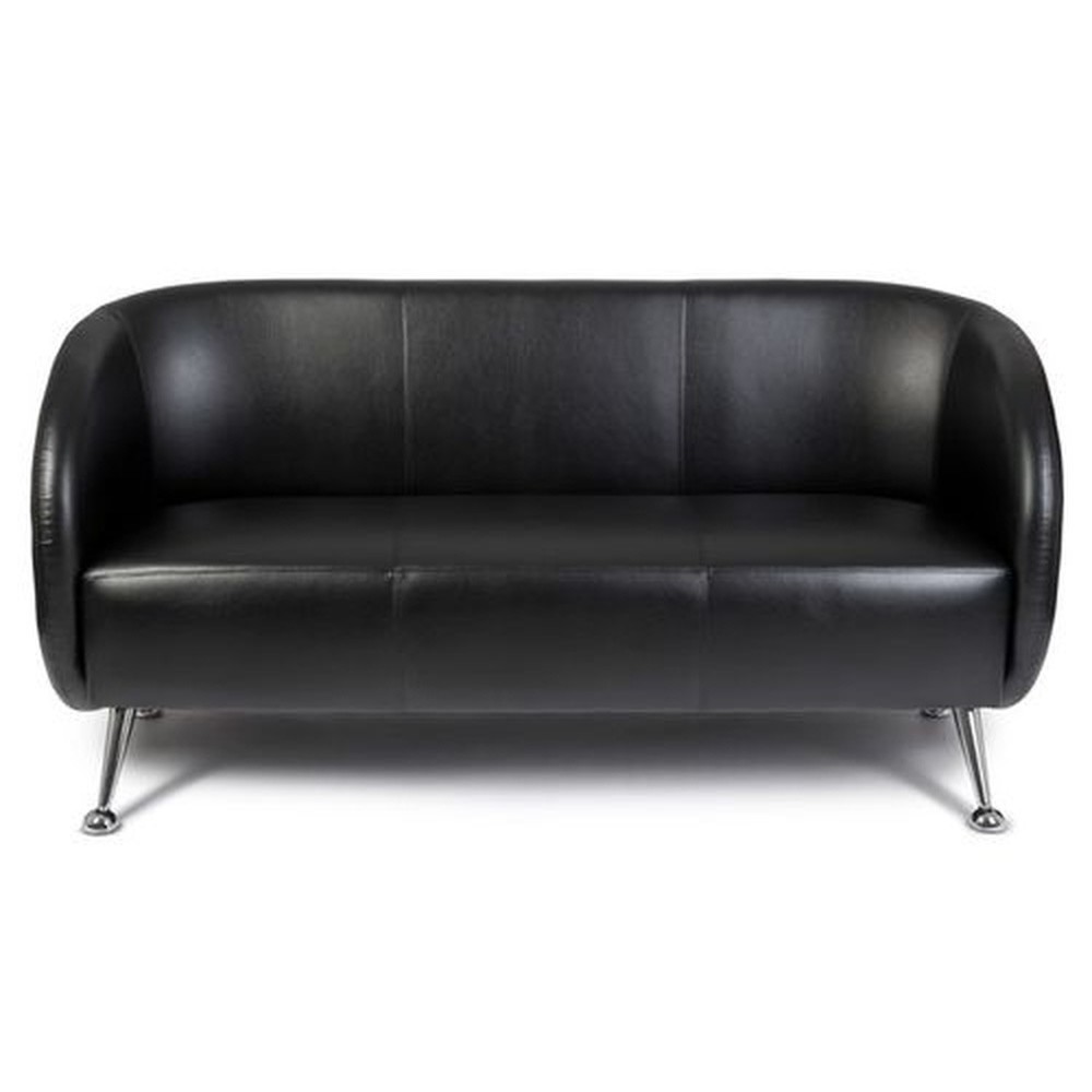 hjh OFFICE Loungesofa / Club Sofa ST. LUCIA Kunstleder, 3-Sitzer, schwarz