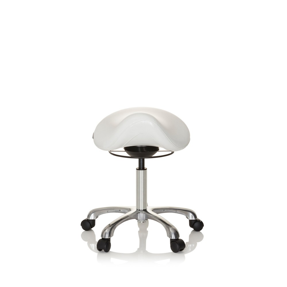 hjh OFFICE Sattelhocker / Sattelstuhl ORTHO SIT PU Kunstleder, weiß