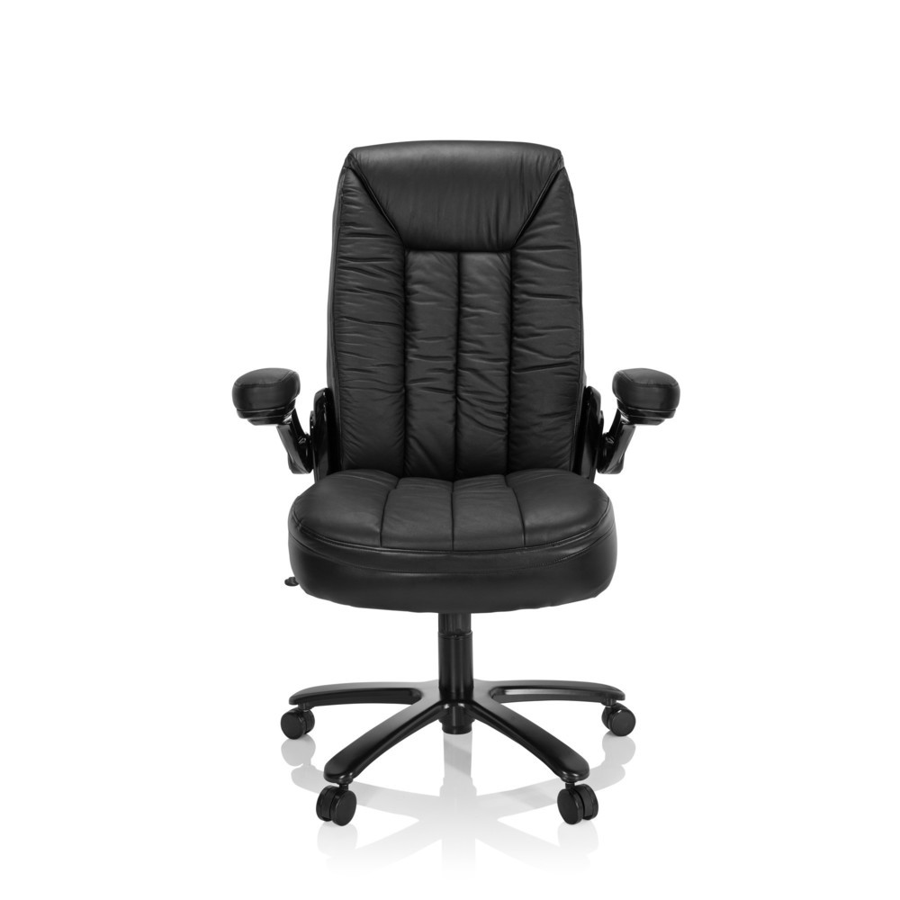 hjh OFFICE Schwerlaststuhl / Büro INSTRUCTOR III XXL Leder, schwarz