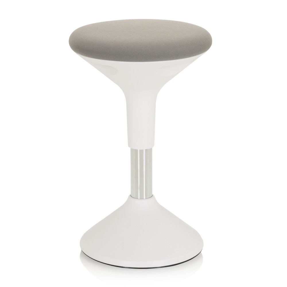 hjh OFFICE Stehhocker / Stehhilfe BALANCE SIT II W Stoff, weiss/grau