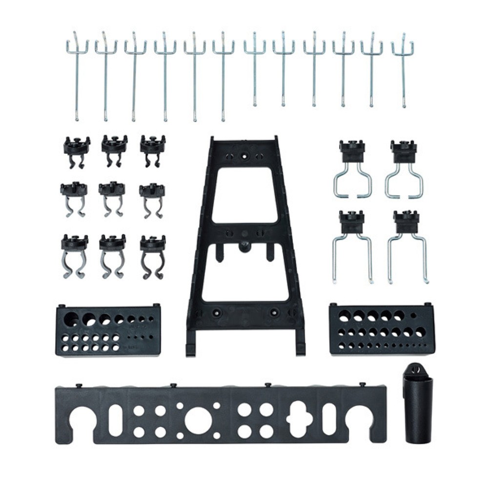 Jeu de supports système pour panneaux perforés, 30 pces