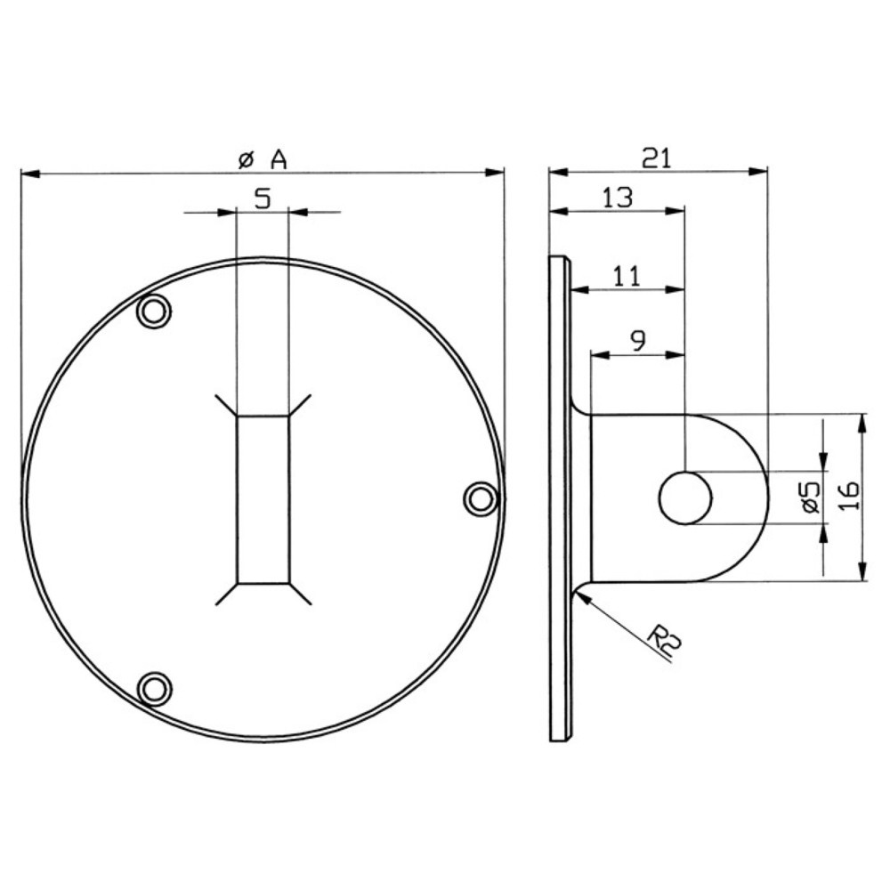 KÄFER Ösenrückwand, für Aussenring-Ø 58 mm, passend zu Messuhren