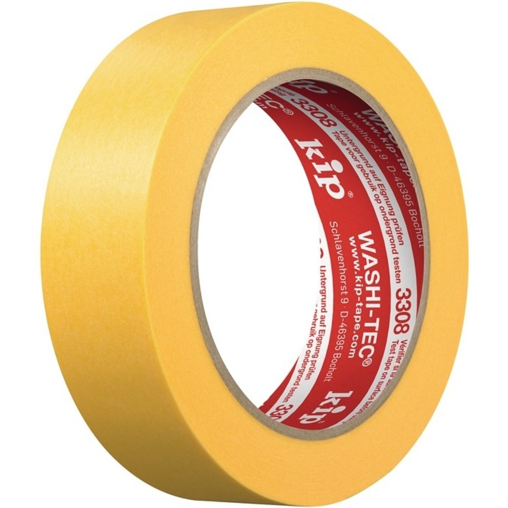 KIP Abdeckband 3308 WASHI-TEC® Premium PLUS, gelb, glatt, Rolle, Länge 50 m Breite 48 mm