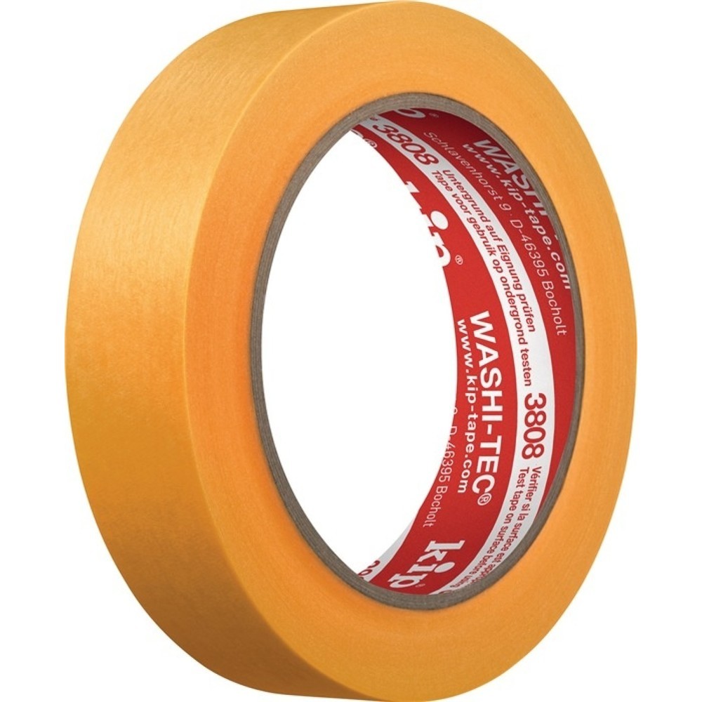 KIP Abdeckband 3808 WASHI-TEC® Premium glatt gelb L.50m B.50mm Rl