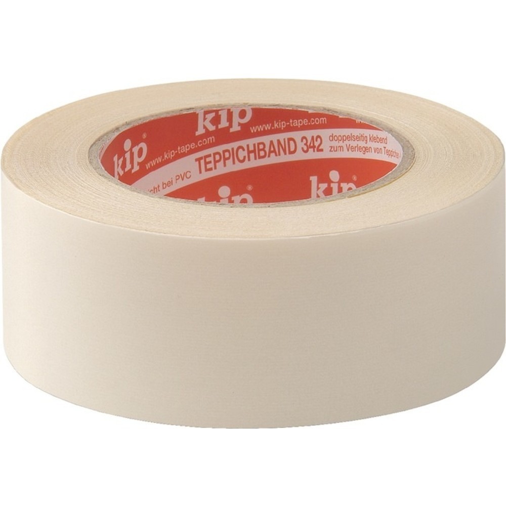 KIP Bande de moquette tissée 342, blanc, longueur 25 m largeur 50 mm, rouleau