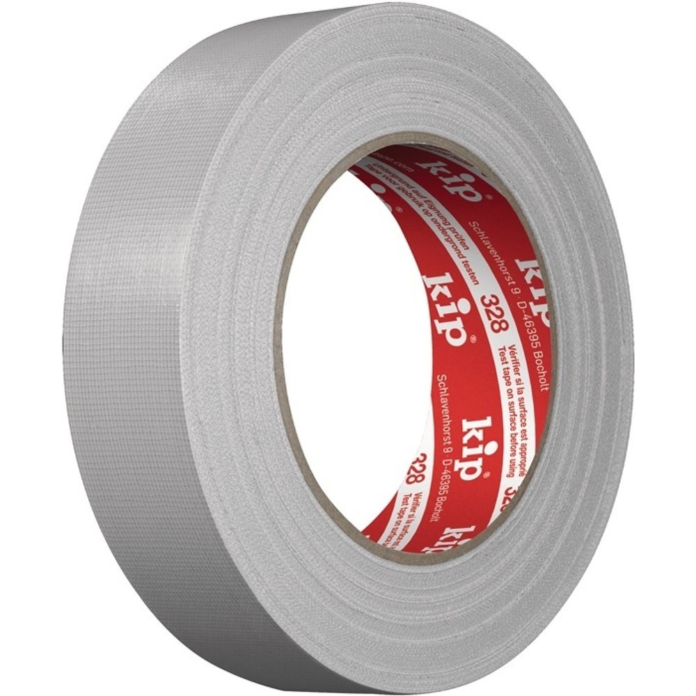 KIP Gewebeband Extra 328, Länge 25 m Breite 30 mm, hellgrau, Rolle