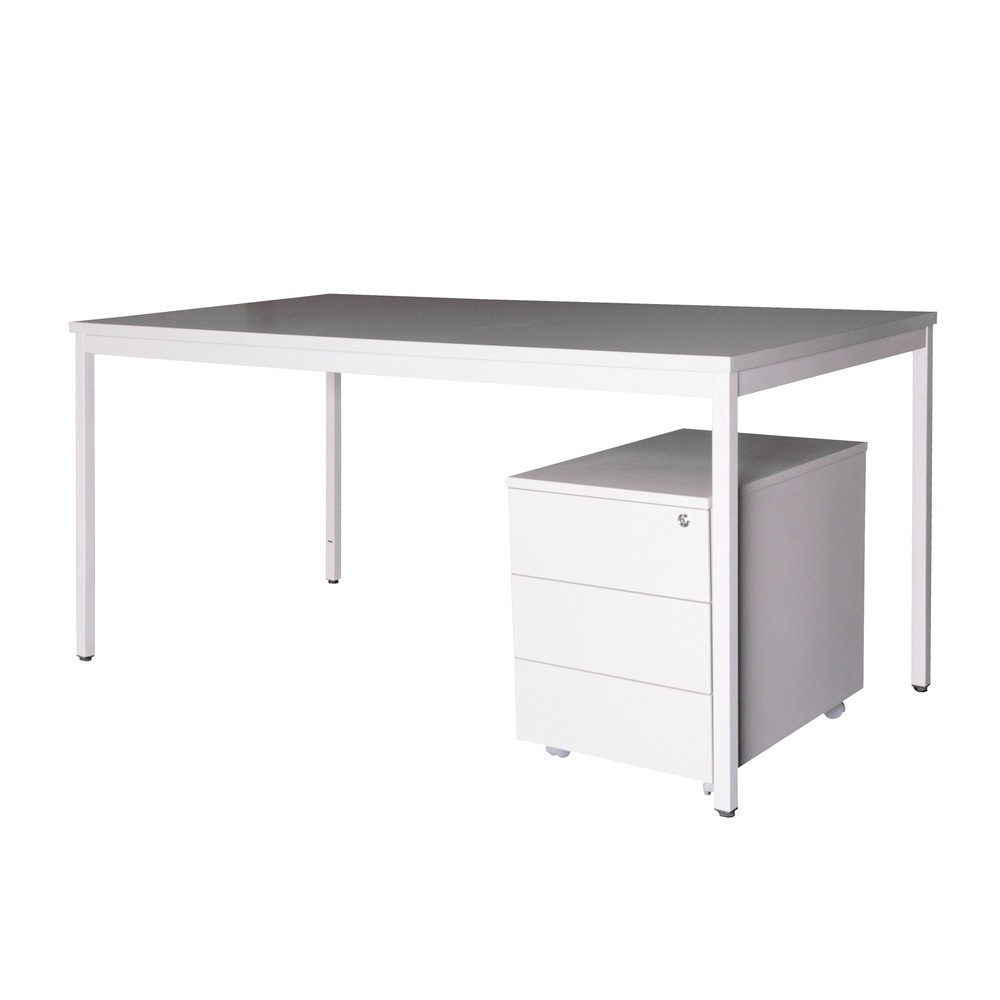 Kit d'aménagement Steinbock®, bureau Lxl 1 200 x 800 mm avec conteneur à roulettes, gris clair