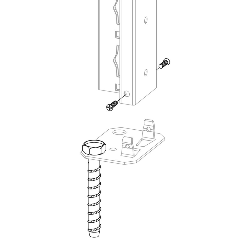 Illustration du produit: Kit de fixation au sol pour rayonnage à dossiers / tablettes SCHULTE avec système enfichable