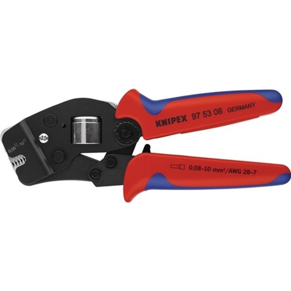 Crimpzange Gesamt-L.190mm 0,08-10,0 (AWG 28-7) mm² brün.2K-Hülle KNIPEX