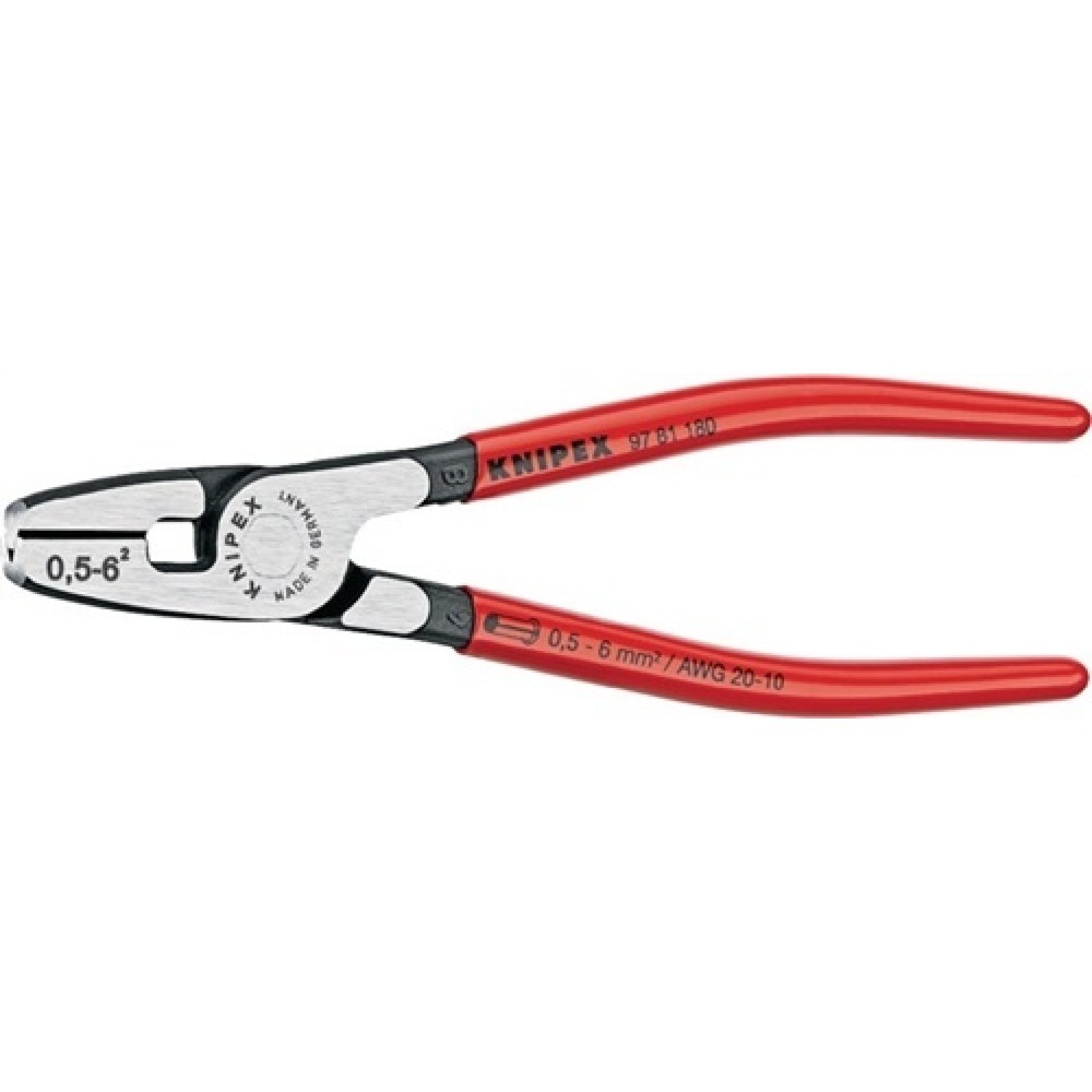 Aderendhülsenzange L.180mm 0,5-6,0 (AWG 20-10) mm² pol.Ku.-Überzug KNIPEX