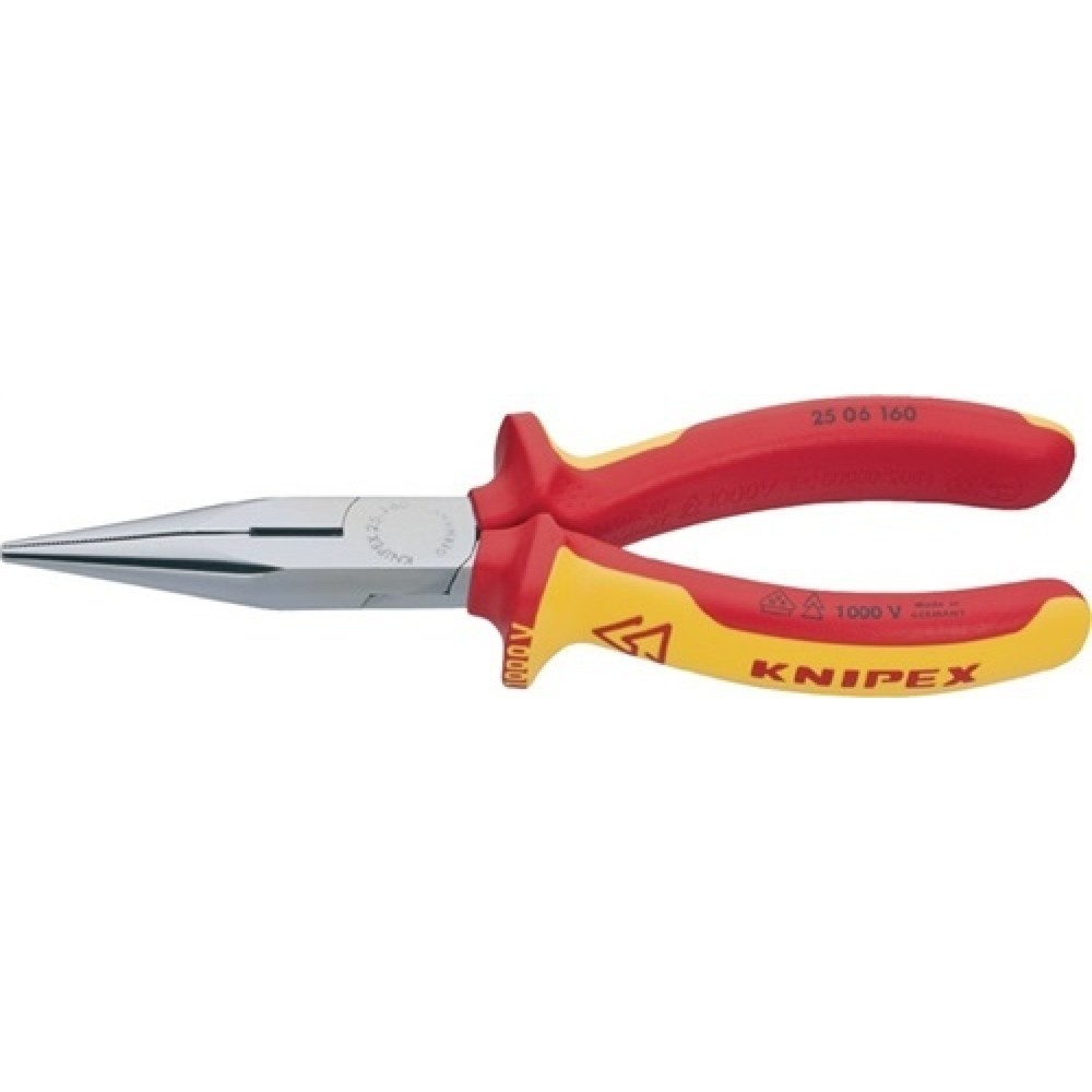 Radiozange DIN ISO 5745 L.160mm flach/rund ger.2K-Hülle VDE KNIPEX