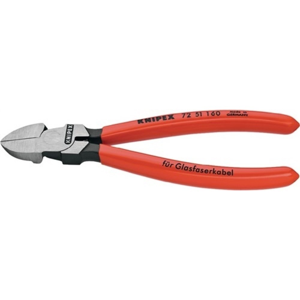 Kunststoffschneider L.160mm gerade pol. m.ku.überz. KNIPEX f.Glasfaser