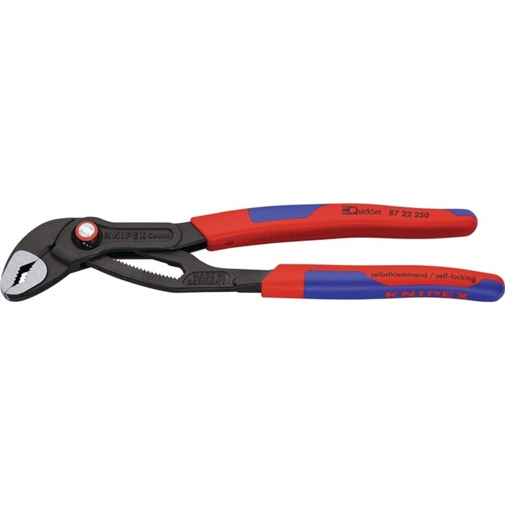 KNIPEX Wasserpumpenzange Cobra® L.250mm Spann-W.46mm pol.Mehrkomp.-H. QuickSet