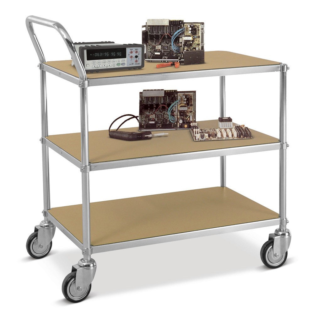 Kongamek ESD-Tischwagen, 1 Bügel, 3 Böden à 760 x 440 mm