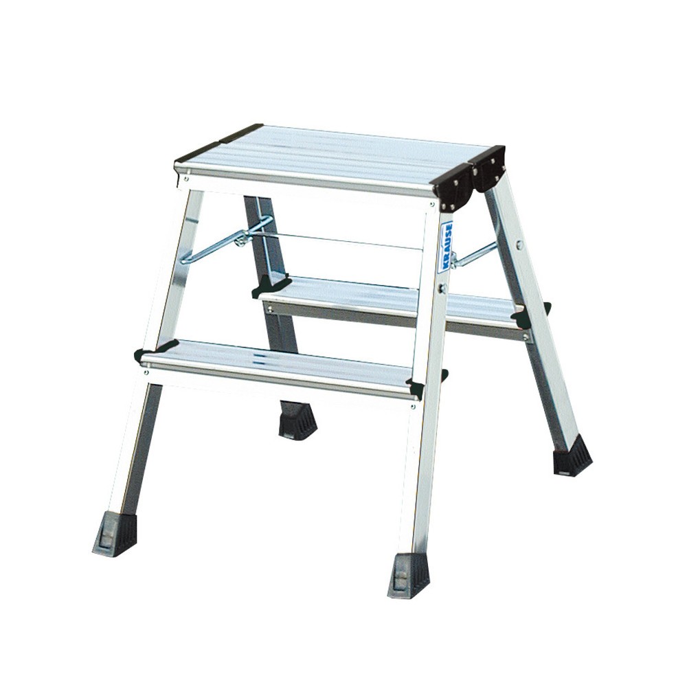 KRAUSE® MONTO Doppel-Klapptritt aus Aluminium, Standhöhe 0,45 m, alufarben