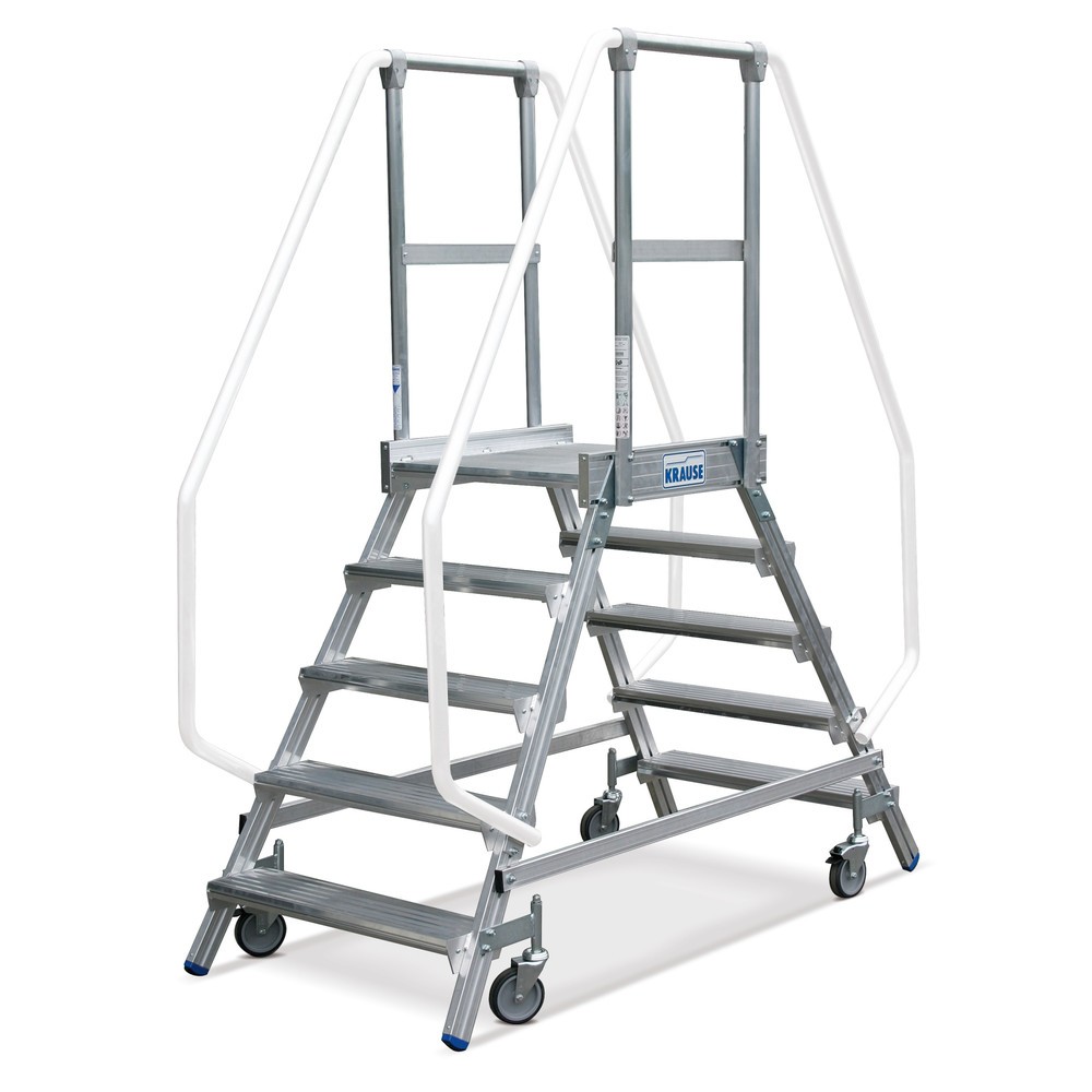 KRAUSE® STABILO Podesttreppe, 2-seitig, verfahrbar, Standhöhe 1,45 m