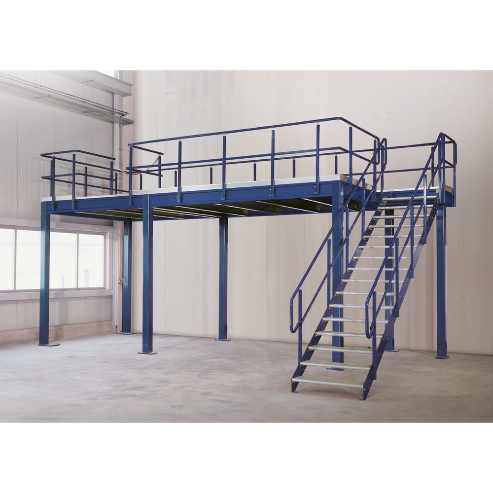 Lagerbühnen-Modulsystem GF, TK 500 kg/m², BxT 5.000 x 3.000 mm, enzianblau