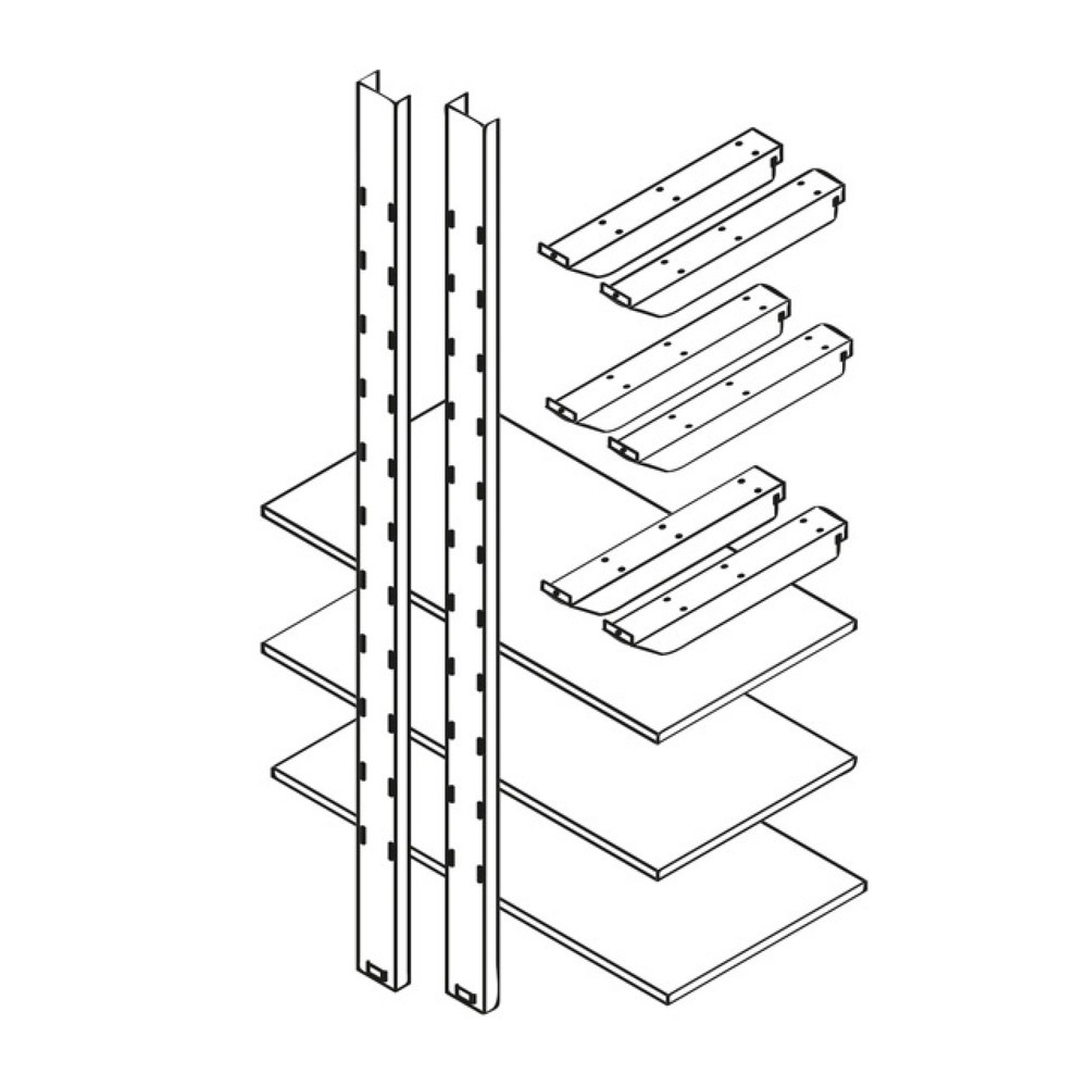 Rayonnage de stockage pour conteneurs de matériel XL + XXL