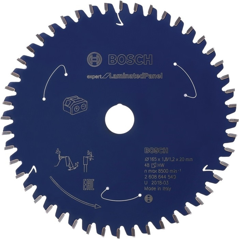 Lame pour scie circulaire D. ext. 165 mm nombre de dents 48 WZ perçage 20 mm l.