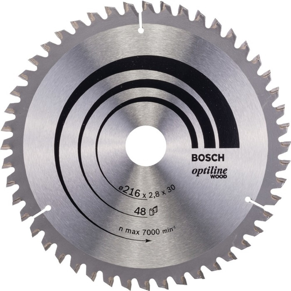 Lame pour scie circulaire D. ext. 216 mm nombre de dents 48 WZ/N perçage 30 mm l