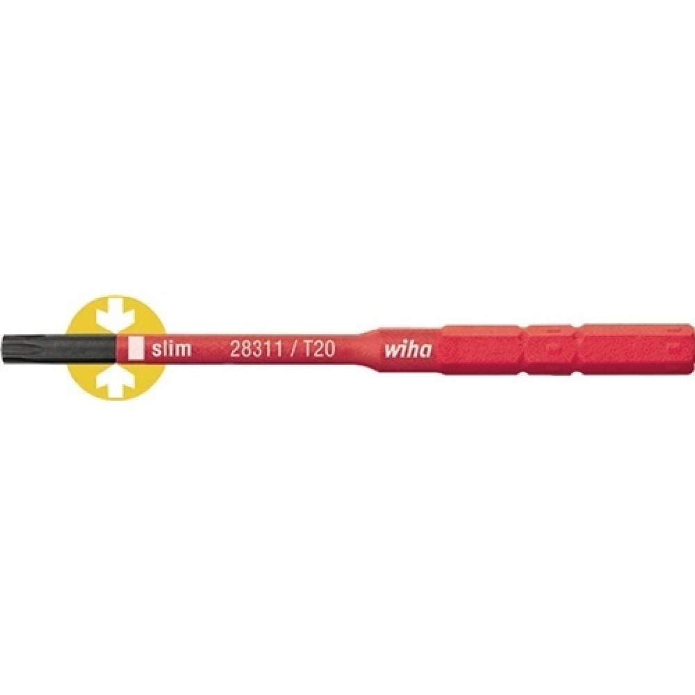 Lame interchangeable SlimBit electric TORX T 20 x 75 mm isolé VDE WIHA