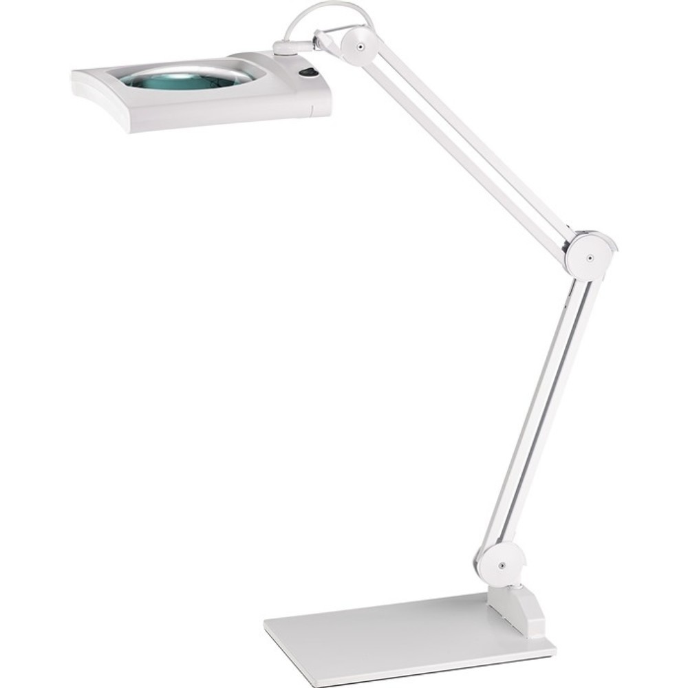 Éclairage à loupe à LED lunette 190,5 mm (7,5 po.) Pince de table blanc avec cac