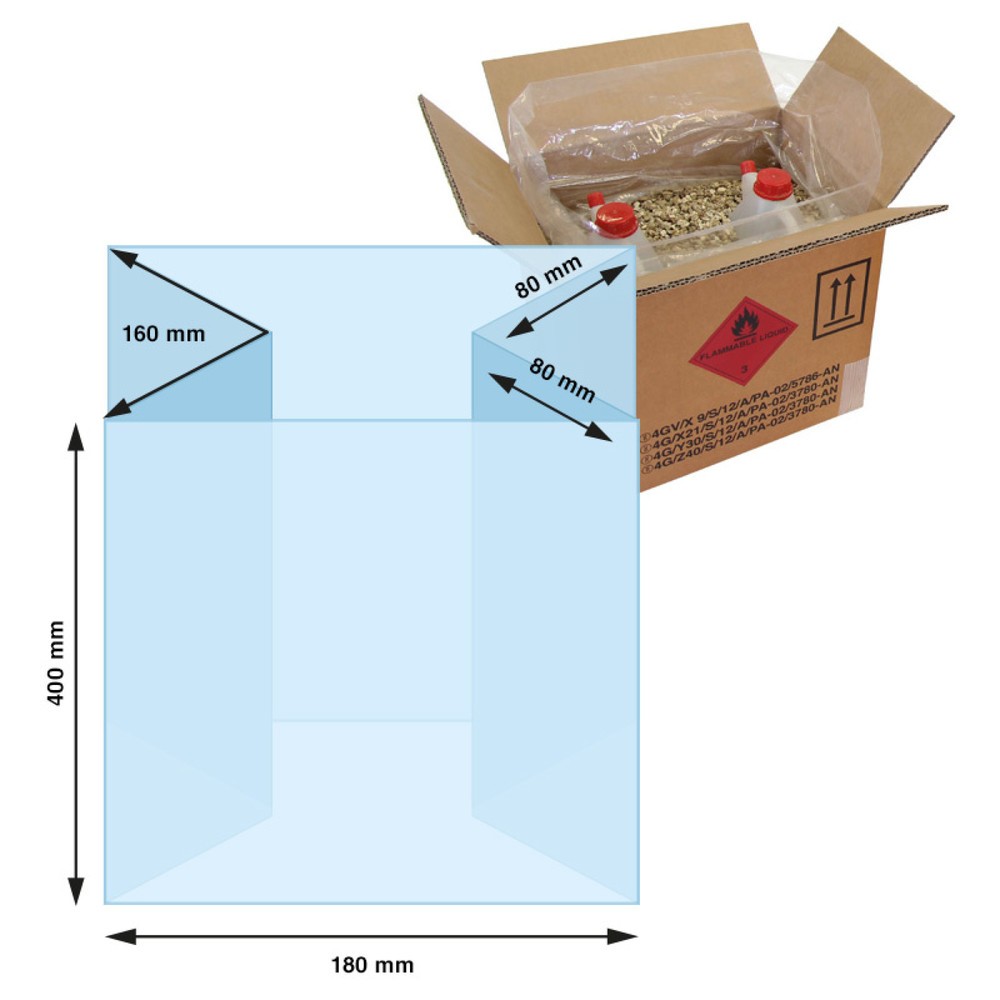 LDPE-Seitenfaltensack,180+160x400mm (B + Seitenfalte x L ), 150 μ, transparent, 1 VE = 100 Stk