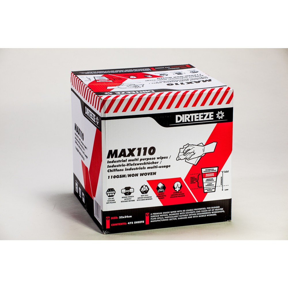 Lingettes industrielles MAX110, 1 boîte de 160 lingettes