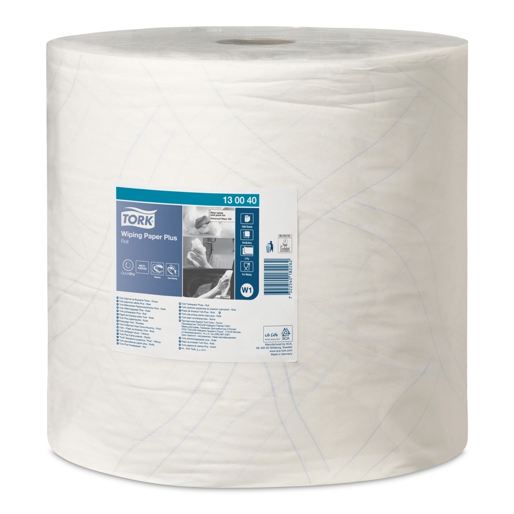 Lingettes TORK® Extra Stark, écolabel UE, Hxl 340 x 370 mm, 1 rouleau, blanc