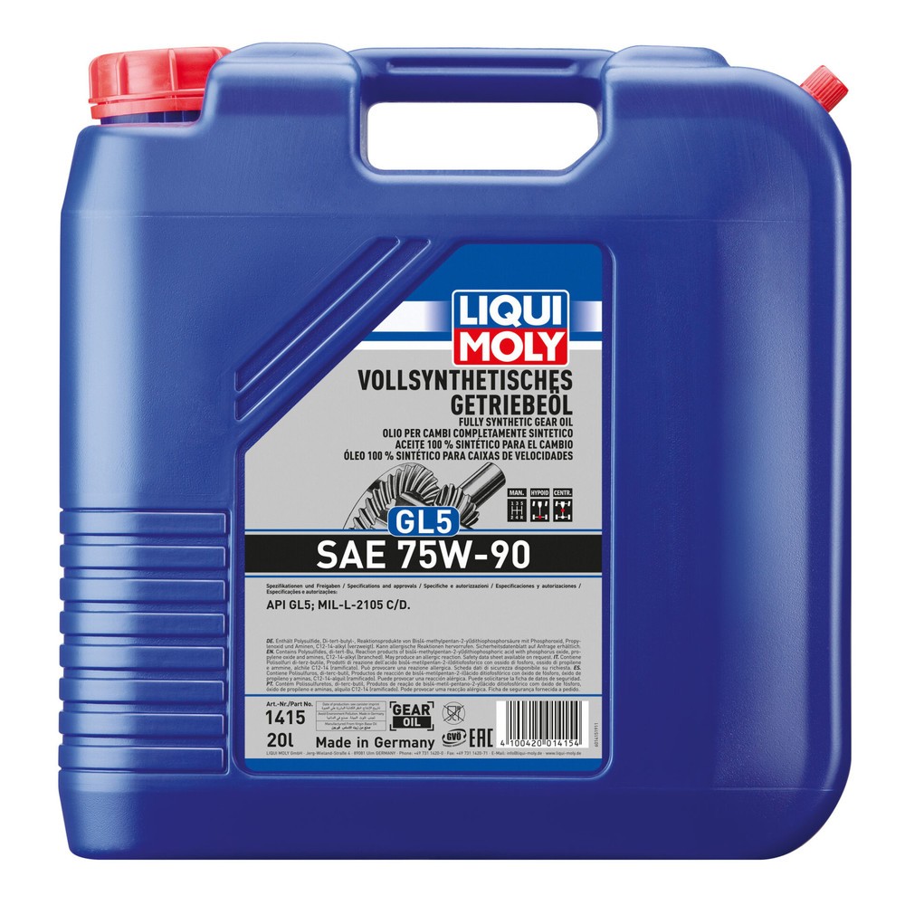 LIQUI MOLY Vollsynthetisches Getriebeöl (GL5) SAE 75W-90 20 l