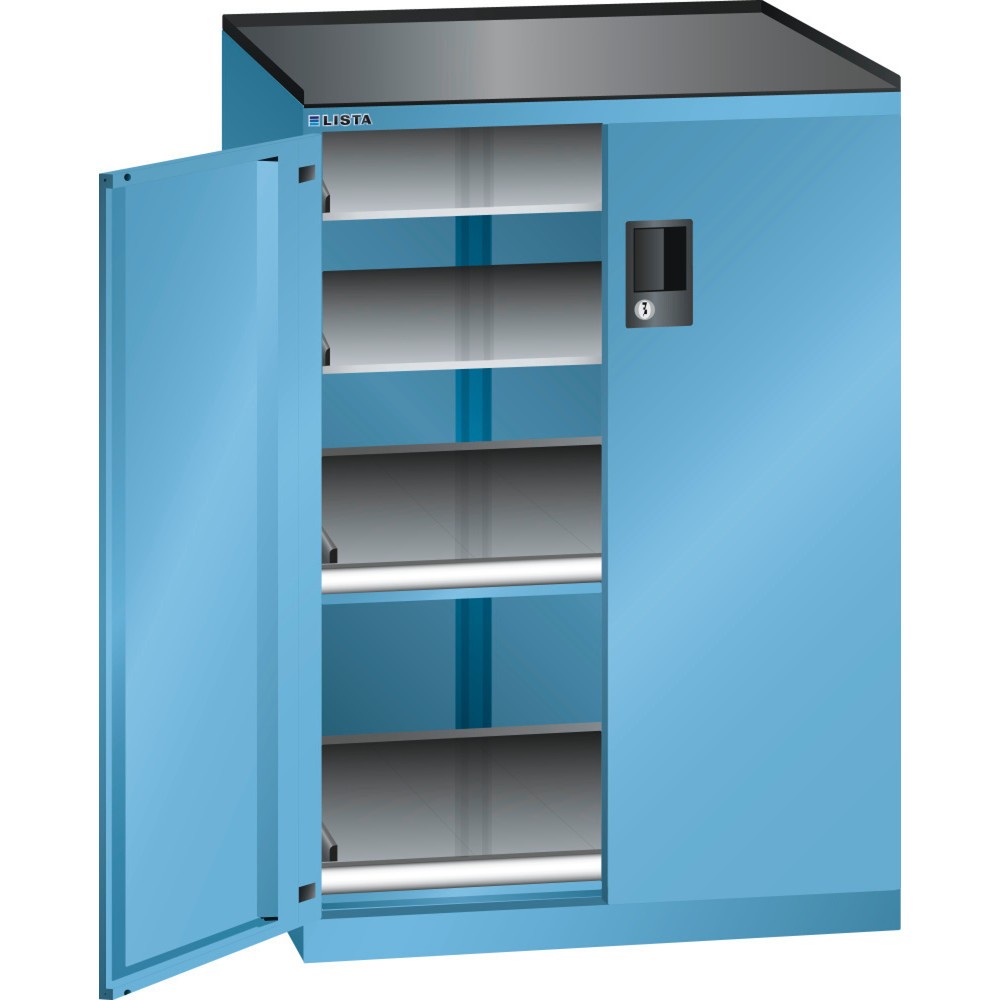 LISTA Beistellschrank 36x36E, (BxTxH) 717x753x1020mm, 2 Auszug-, 2 Verstellböden, lichtblau, KEY Lock