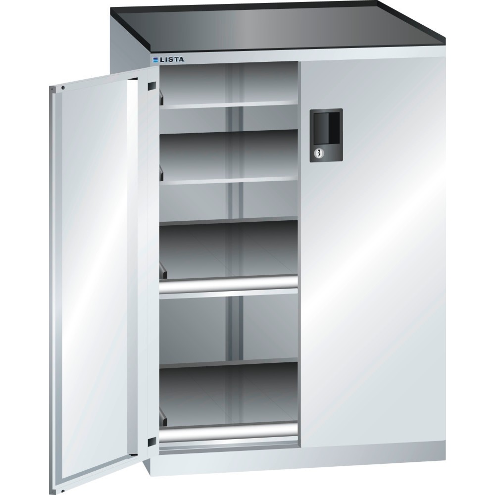 LISTA Beistellschrank 36x36E, (BxTxH) 717x753x1020mm, 2 Auszug-, 2 Verstellböden, lichtgrau, KEY Lock