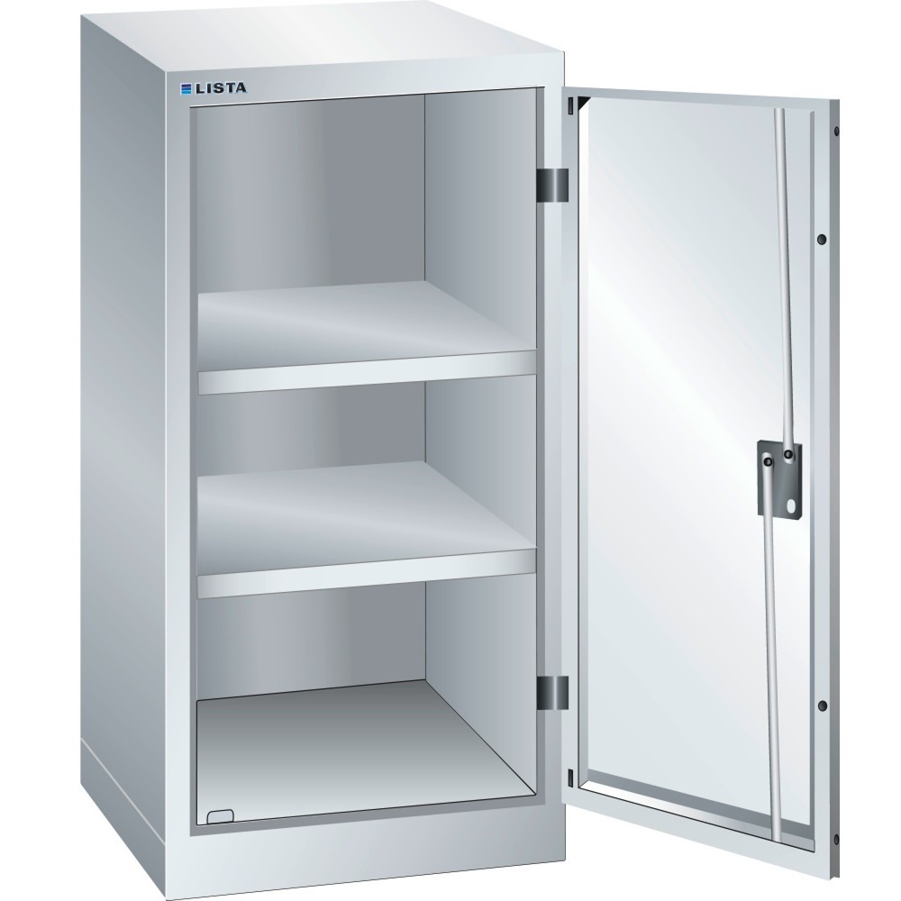 LISTA Beistellschrank, (BxTxH) 500x580x1000mm, 2 Verstellböden, lichtgrau, KEY Lock