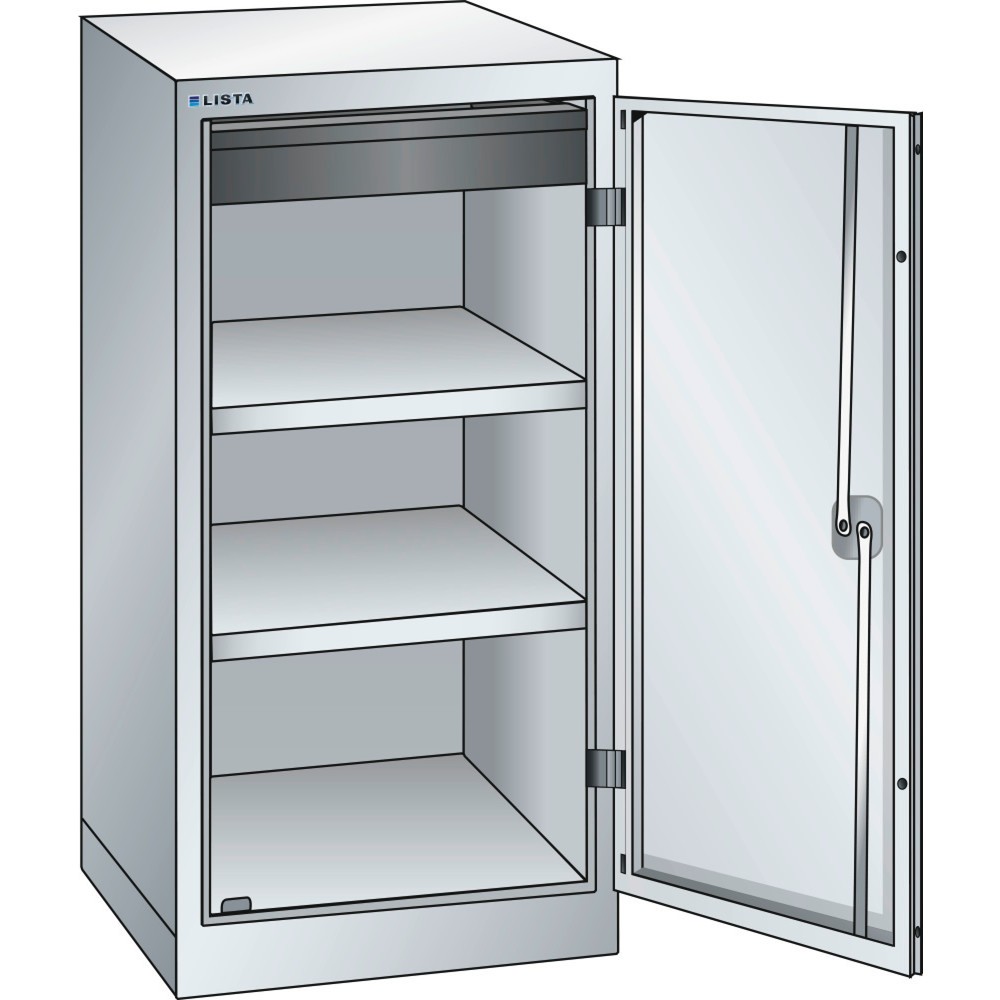 LISTA Beistellschrank, (BxTxH) 500x580x1000mm, 2 Verstellböden, 1 Schublade, lichtgrau, KEY Lock