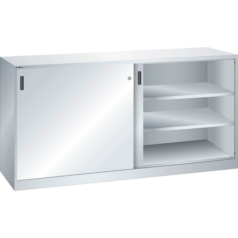 LISTA Beistellschrank mit Schiebetüren, (BxTxH) 2000x400x1000mm, 4 Verstellböden, lichtgrau