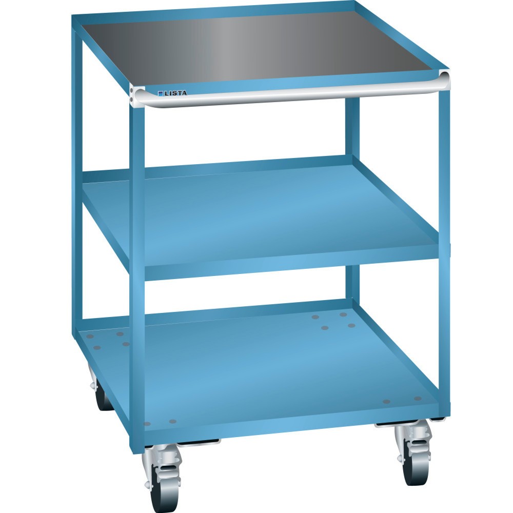 Chariot de préparation des commandes LISTA 27x36E, (lxPxH) 564x725x760 mm, bleu clair