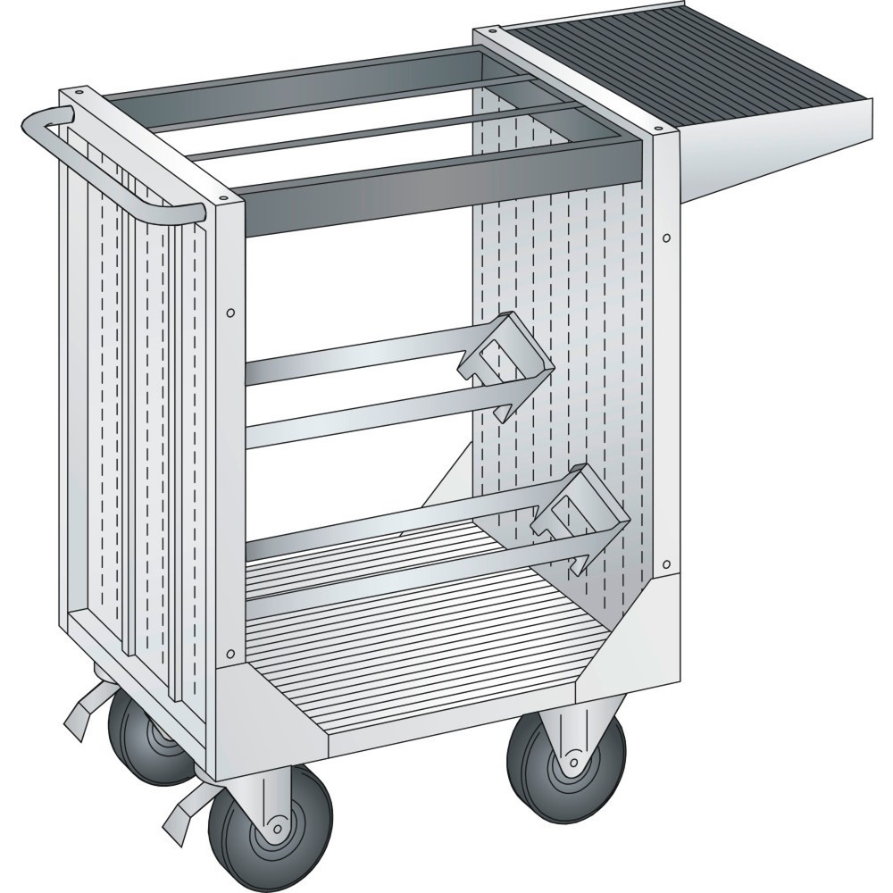 Chariot de transport NC LISTA 36x27E, (lxPxH) 1 077x514x932 mm, sans porte-outils, gris clair