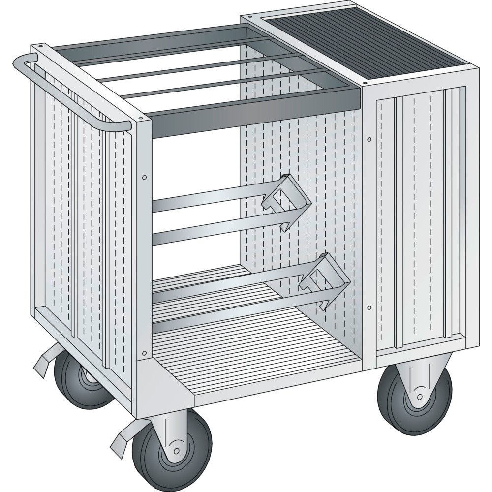 Chariot de transport NC LISTA 36x36E, (lxPxH) 1 080x692x975 mm, sans porte-outils, gris clair