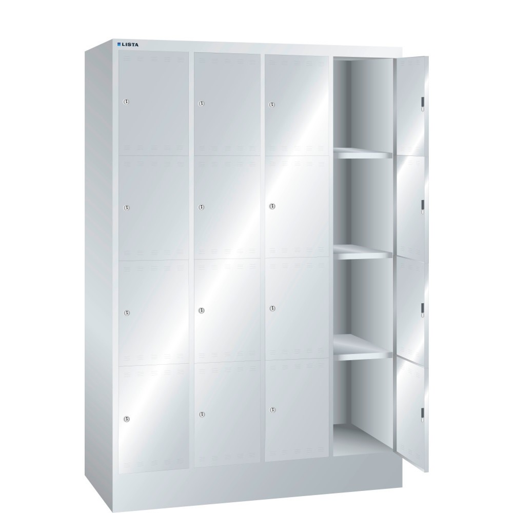 LISTA Fächerschrank, (BxTxH) 1200x500x1795mm, 4x4 Fächer, Zylinderschloss