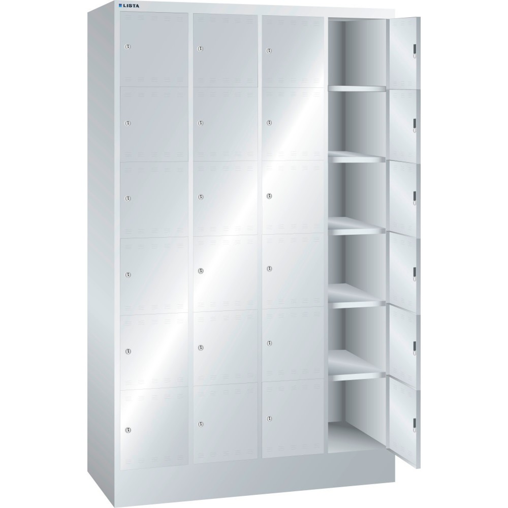 LISTA Fächerschrank, (BxTxH) 1200x500x1995mm, 4x6 Fächer, Verschlussvorrichtung