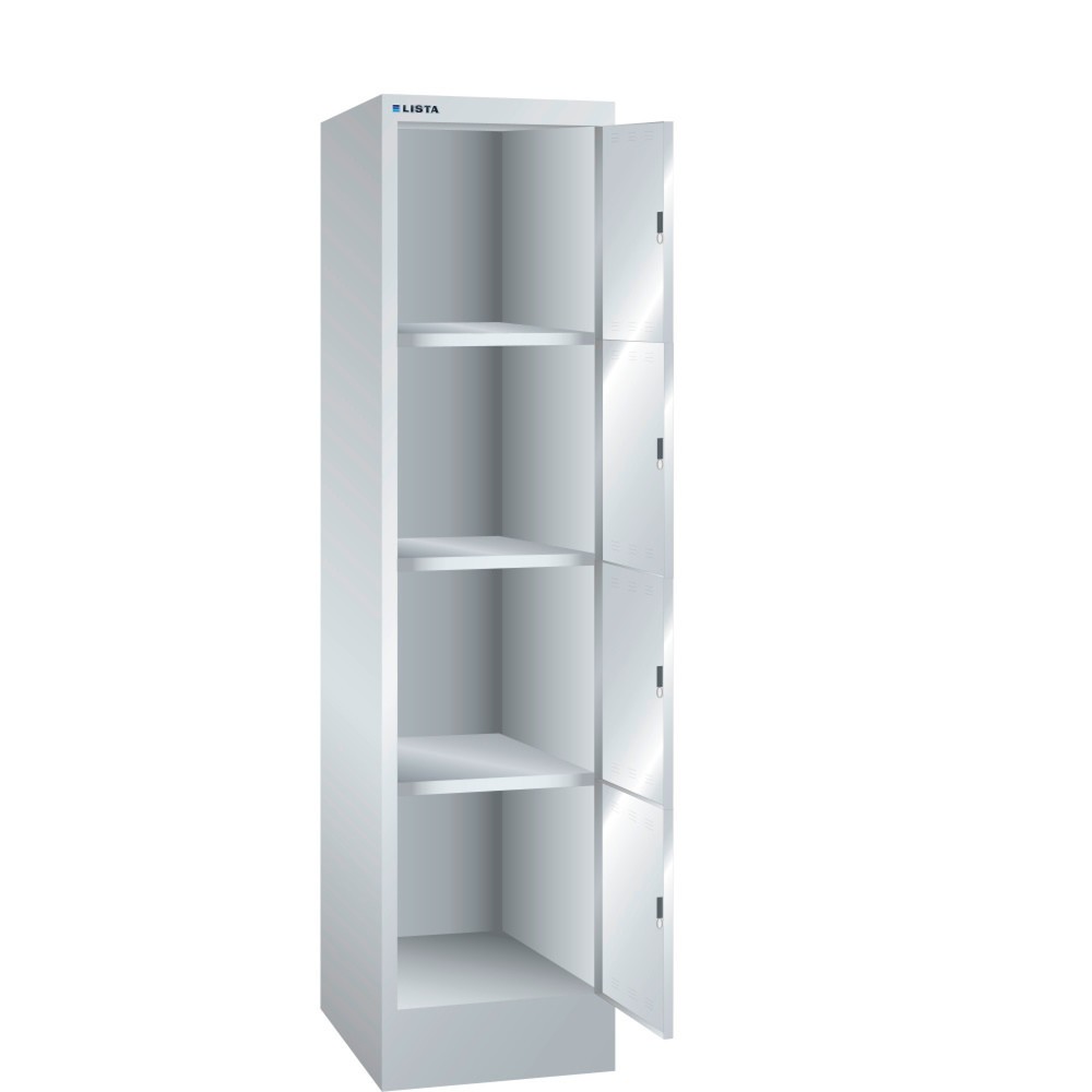 LISTA Fächerschrank, (BxTxH) 415x500x1795mm, 1x4 Fächer, Verschlussvorrichtung