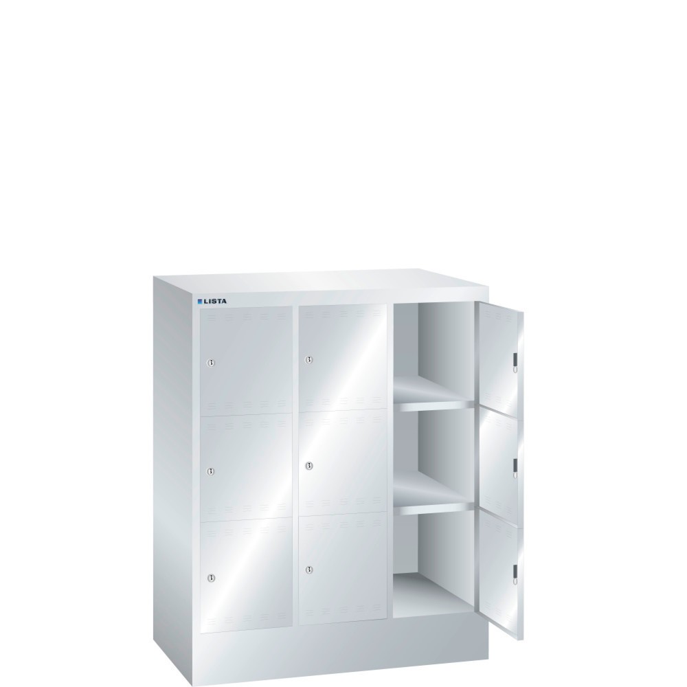 LISTA Fächerschrank, (BxTxH) 905x500x1095mm, 3x3 Fächer, Zylinderschloss