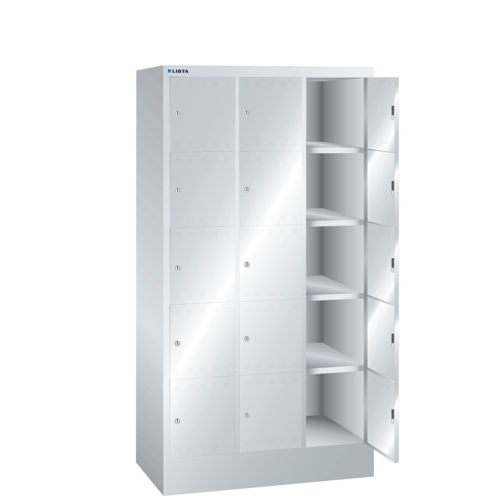 LISTA Fächerschrank, (BxTxH) 905x500x1695mm, 3x5 Fächer, Verschlussvorrichtung